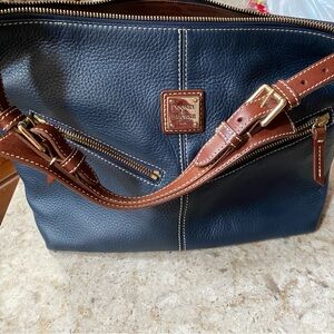 Dooney & Bourke Blue and Brown Duffel Bag